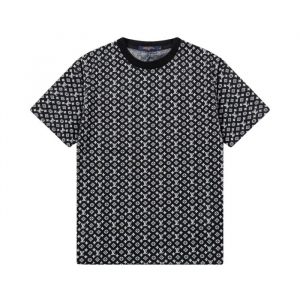 Full Print Cotton Casual T-shirt - Black, L