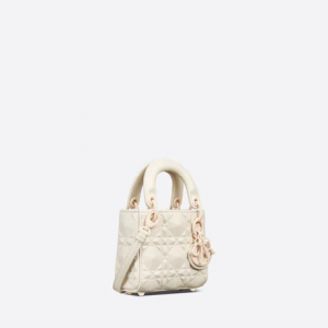 Micro Lady Dior Bag Latte With Diamond Motif