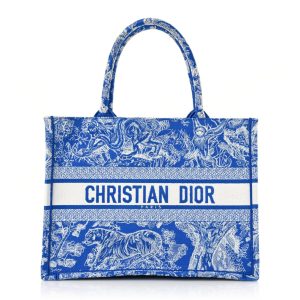 Christian Dior Canvas   Toile  Book Tote Fluorescent Blue