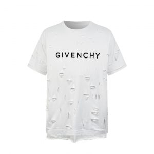 Ripped Double Layer Short Sleeve T-shirt - M, White