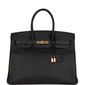 Hermes Birkin 35 Black Epsom Gold Hardware