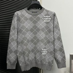 Diamond Check Sweater Cardigan - M