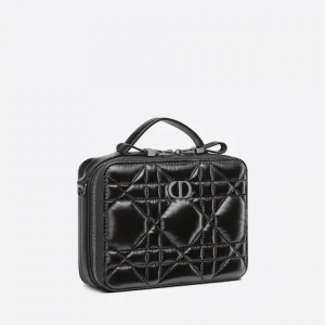 Dior Caro Box Bag Black  Calfskin