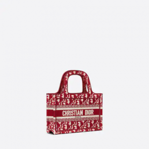 Mini Dior Book Tote Burgundy Dior  (22.5 X 15 X 6 Cm)