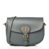 Christian Dior  Calfskin Cannage Caro Pouch With Chain Gray