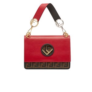 Fendi Kan I F Logo Red Bag 25Cm