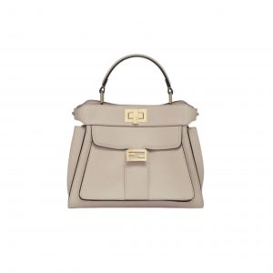 Fendi Peekaboo Mini Bag Leather Bag With Baguette Pocket Beige 23Cm 8Bn244Amcxf0E65
