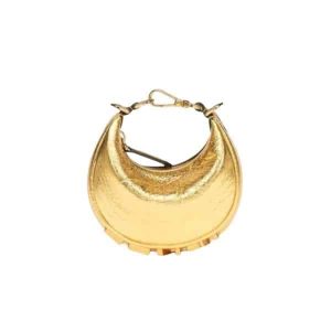 Fendi Fendigraphy Nano Mini Leather Mini Bag Metallic Gold 16Cm