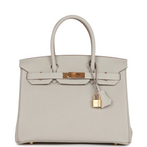 Hermes Birkin 30 Gris Perle Togo Gold Hardware