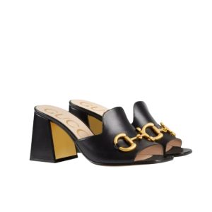 Gucci Women's Slide Sandal With Horsebit Black 655412 Bko00 1000 - 36 Eu 5 Us 23 5 Cm 9 2 In