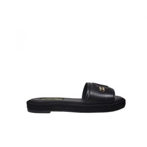 Chanel Black Slide Cc Logo - 37 Eu 6 Us 24 Cm 9 4 In