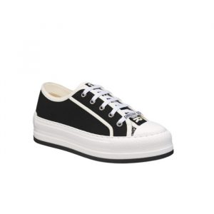 Dior Walk'N'Dior Platform Sneaker Cotton Canvas Black Kck386Cvy S900 - 40 Eu 9 Us 25 5 Cm 10 In