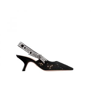 Dior J'Adior Slingback Pump Transparent Mesh Embroidered With Butterfly Motif Black Kdv039Bye S900 - 38 Eu 7 Us 24 5 Cm 9 46 In