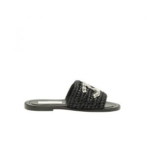 Chanel Coco Mark 23Ss Straw And Leather Sandals - 38 Eu 7 Us 24 5 Cm 9 46 In
