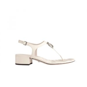Gucci Double G Sandal Leather White 674840 Bko00 9022 - 40 Eu 9 Us 25 5 Cm 10 In