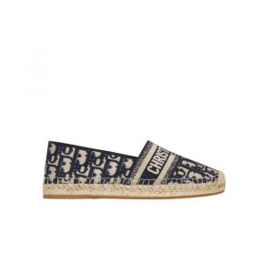 Dior Granville Espadrille Oblique Deep Blue Kdb585Obe S56B - 37 Eu 6 Us 24 Cm 9 4 In