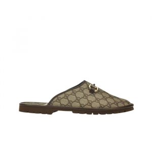Gucci Gg Slipper Horsebit Canvas Beige 655571 96G60 9762 - 40 Eu 9 Us 25 5 Cm 10 In