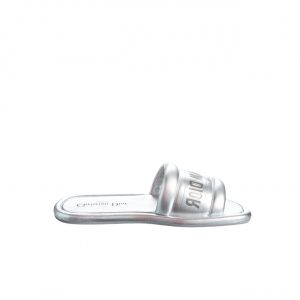 Dior Every D Slide Embossed Lambskin Silver