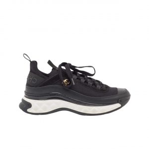Chanel Logo Low Top Trainer Sneakers Black G35617
