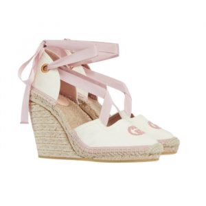 Gucci Gg Canvas Wedge Espadrilles Pink - 40 Eu 9 Us 25 5 Cm 10 In