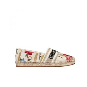 Dior Granville Espadrille Cotton With Hibiscus Embroidery Multicolor - 38 Eu 7 Us 24 5 Cm 9 46 In