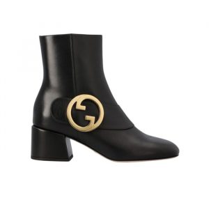 Gucci Blondie Women's Ankle Boot Leather Black 700016C9D001000 - 37 Eu 6 Us 24 Cm 9 4 In