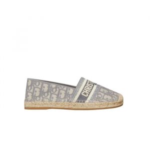 Dior Granville Espadrille Oblique Stone Gray Kdb585Obe S33G - 36 Eu 5 Us 23 5 Cm 9 2 In