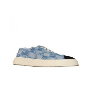 Chanel Cc Sneakers Mix Denim Blue - 37 Eu 6 Us 24 Cm 9 4 In