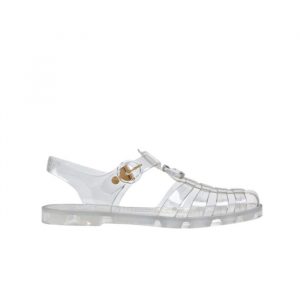 Gucci Sandal With Double G Silver 674133 Jfm00 8300 - 36 Eu 5 Us 23 5 Cm 9 2 In