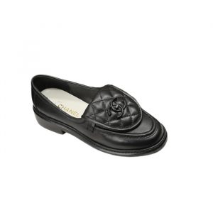 Chanel Cc Nib Turnlock Moccasins Flat Loafers Black - 35 Eu 4 Us 23 Cm 9 In