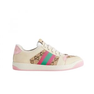 Gucci Screener Sneaker With Crystals Beige Ebony 677423 9Sfr0 2587 - 39 Eu 8 Us 25 Cm 9 8 In 3