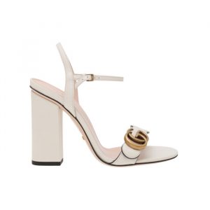 Gucci Leather Mid Heel Sandal White - 39 Eu 8 Us 25 Cm 9 8 In 2