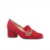 Gucci Marmont Fringe Suede 55Mm Loafer Red From Neiman Marcus