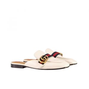 Gucci Women's Princetown Leather Slipper White 629084 - 37 Eu 6 Us 24 Cm 9 4 In