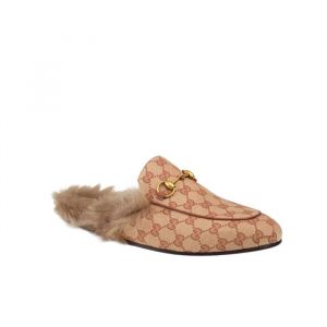 Gucci Princetown Lamb Fur Slippers Rust Natural - 41 Eu 10 Us 26 Cm 10 2 In