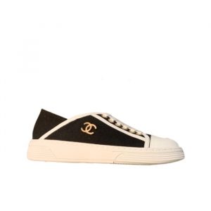 Chanel Casual Flat Sneakers Canvas Black - 41 Eu 10 Us 26 Cm 10 2 In