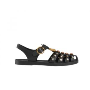 Gucci Rubber Crystal Embellishments Sandals Black - 36 Eu 5 Us 23 5 Cm 9 2 In