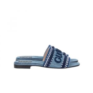 Gucci Women's Slide Sandal With Gucci Script Light Blue Denim 771589 Fack3 4609 - 36 Eu 5 Us 23 5 Cm 9 2 In