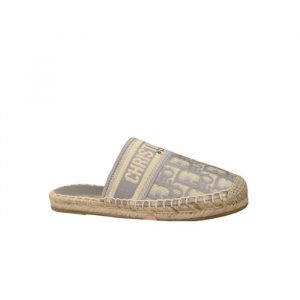 Dior Granville Oblique Espadrille Cotton Flats In Gray - 37 Eu 6 Us 24 Cm 9 4 In