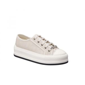 Dior Walk'N'Dior Platform Sneaker Calfskin Textured White Kck409Oly S03W - 37 Eu 6 Us 24 Cm 9 4 In