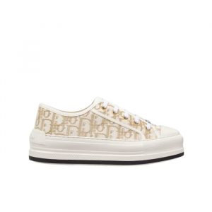 Dior Walk'n'Dior Sneaker Oblique Embroidered Cotton Yellow - 36 Eu 5 Us 23 5 Cm 9 2 In