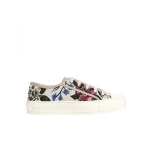 Dior Walk'N Dior Rosa Mutabilis Embroidered Cotton Sneakers - 40 Eu 9 Us 25 5 Cm 10 In