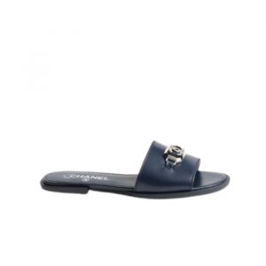 Chanel Slippers With Cc Silver Hardware Black G45172 B13906 Nq961 - 36 Eu 5 Us 23 5 Cm 9 2 In