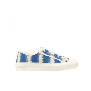 Dior Walk'N'Dior Sneakers D-Stripes Embroidered Cotton Blue White - 35 Eu 4 Us 23 Cm 9 In