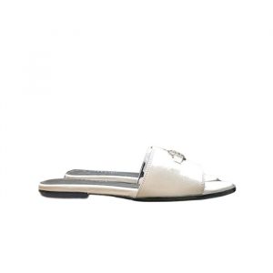 Chanel Slippers With Cc Silver Hardware White - 36 Eu 5 Us 23 5 Cm 9 2 In