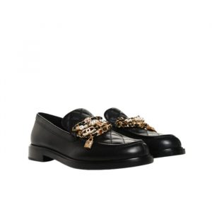Chanel Lambskin Pearl Crystal Quilted Cc Logo Jewelry Loafers Black - 38 Eu 7 Us 24 5 Cm 9 46 In