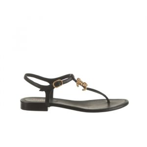 Chanel Gold Cc Logo Thong Sandals Black - 41 Eu 10 Us 26 Cm 10 2 In