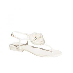 Chanel Jelly Rubber Camellia Sandals White - 39 Eu 8 Us 25 Cm 9 8 In