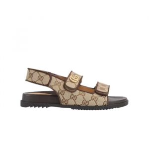 Gucci Double G Sandal Beige And Ebony 771575 G1730 9755 - 39 Eu 8 Us 25 Cm 9 8 In