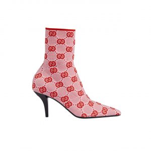 Gucci Women'S Boot With Double G And Studs Brown